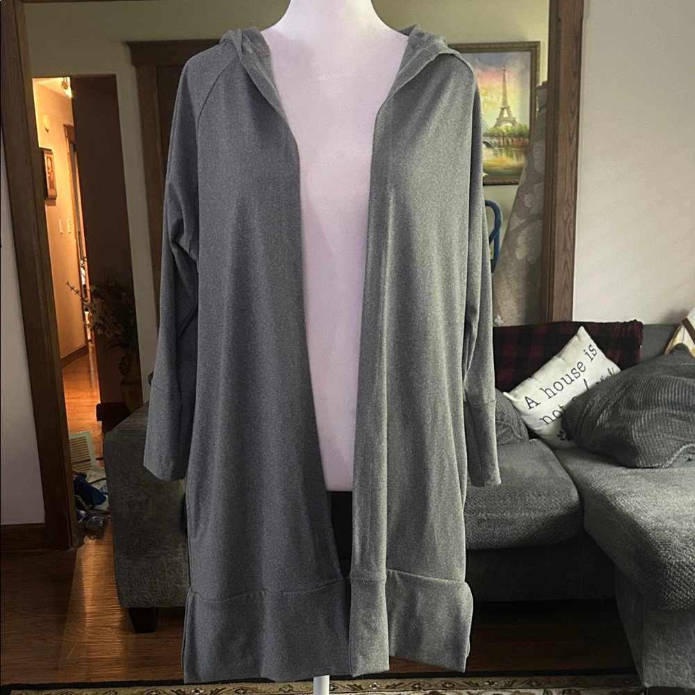 Fitkicks Gray Hooded Open Cardigan size small/medium New without tags